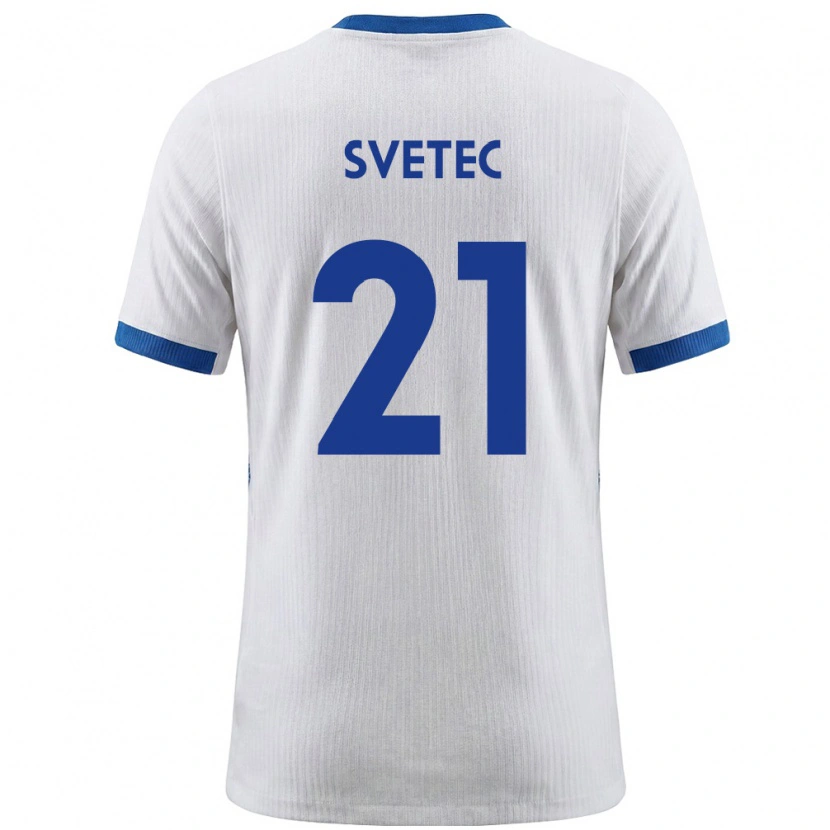 Danxen Men Slovenia Ziga Svetec #21 White Blue Home Jersey 26-28 T-Shirt