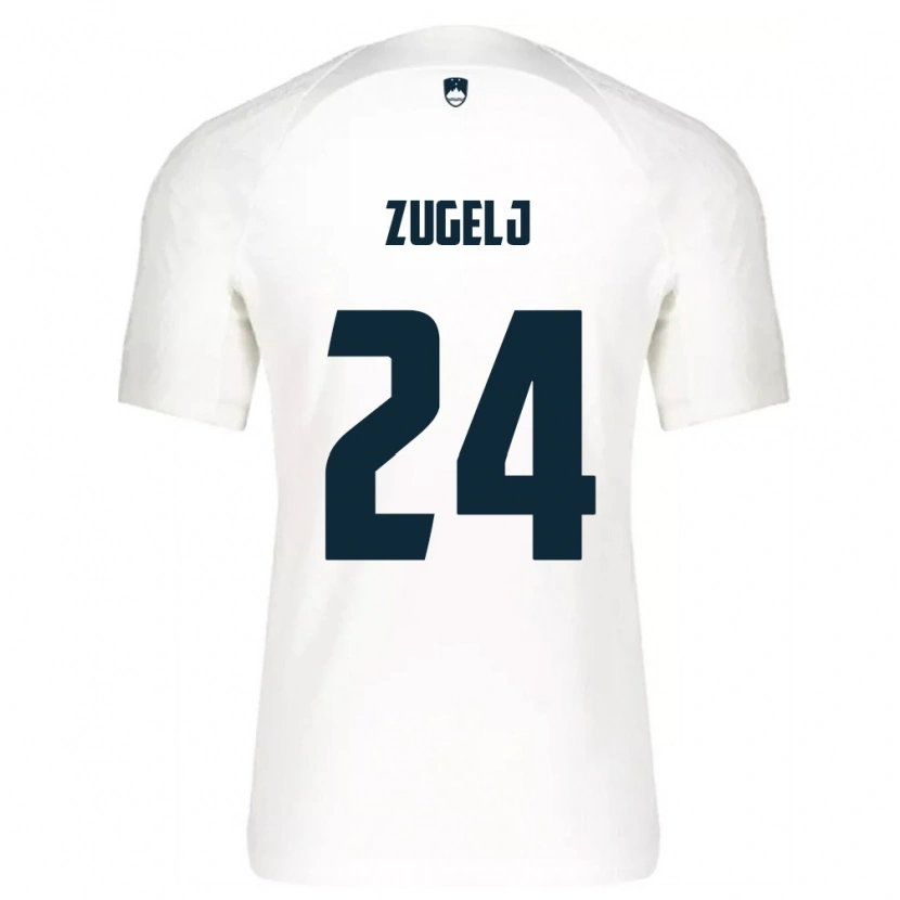 Danxen Men Slovenia Nino Zugelj #24 White Blue Home Jersey 26-28 T-Shirt