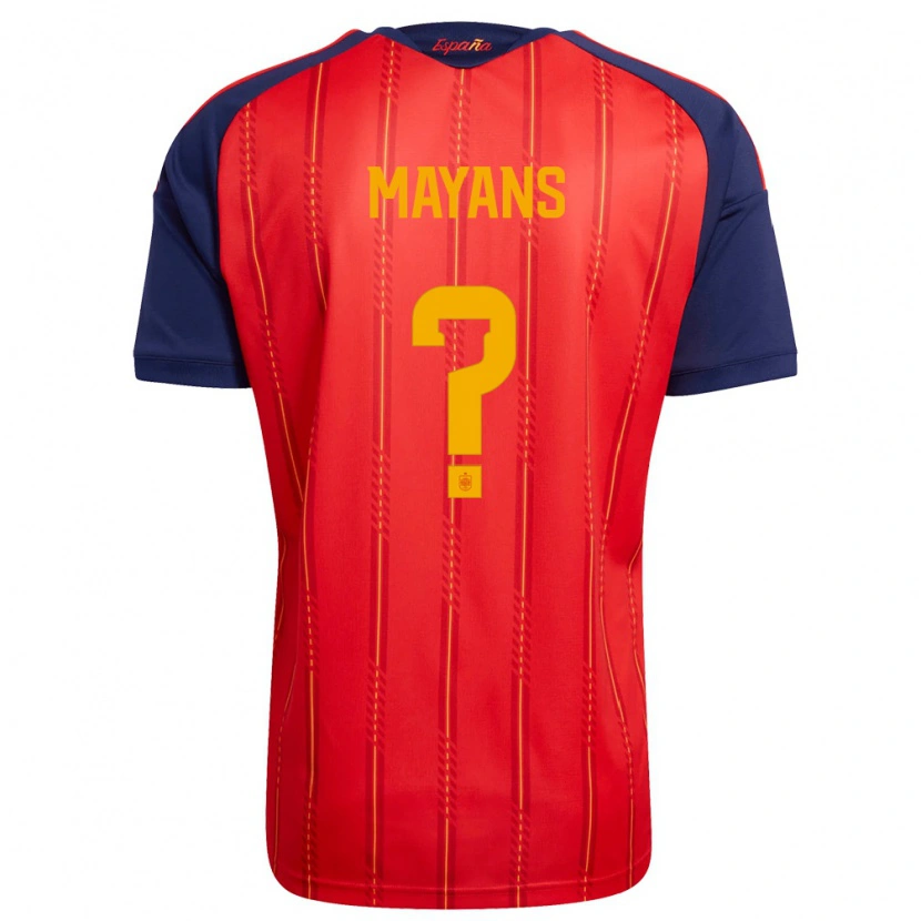Danxen Men Spain Sergi Mayans #0 Red Navy Yellow Home Jersey 26-28 T-Shirt
