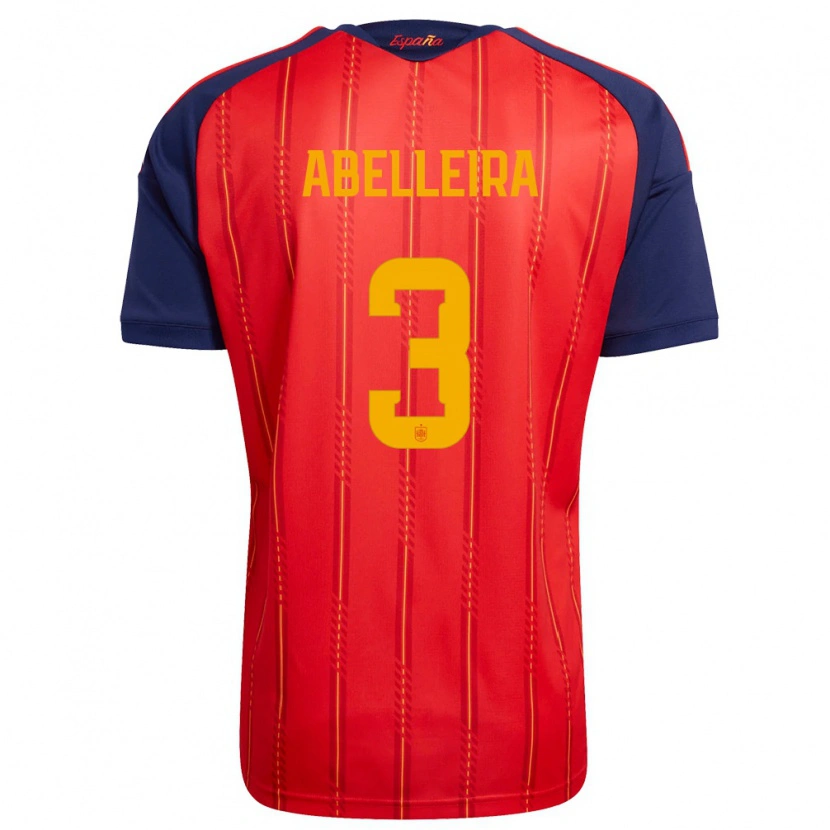 Danxen Men Spain Teresa Abelleira #3 Red Navy Yellow Home Jersey 26-28 T-Shirt