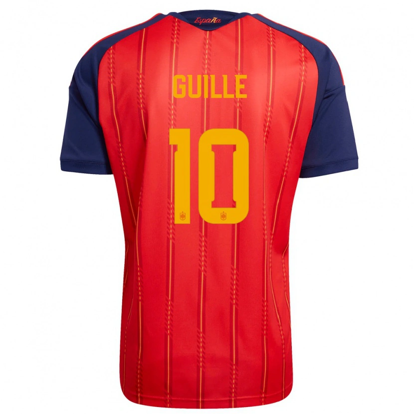 Danxen Men Spain Guille Fernández #10 Red Navy Yellow Home Jersey 26-28 T-Shirt