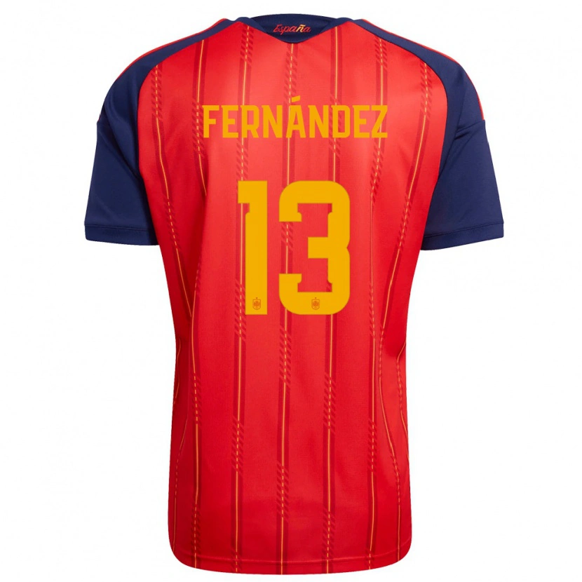 Danxen Men Spain Cesar Fernandez #13 Red Navy Yellow Home Jersey 26-28 T-Shirt