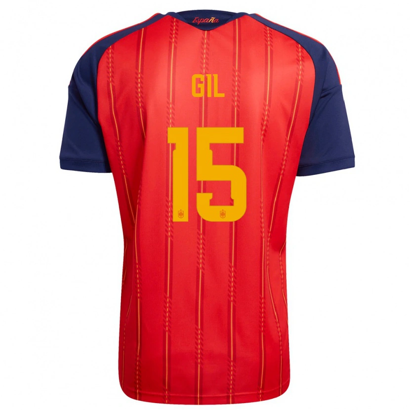 Danxen Men Spain Miguel Gil #15 Red Navy Yellow Home Jersey 26-28 T-Shirt
