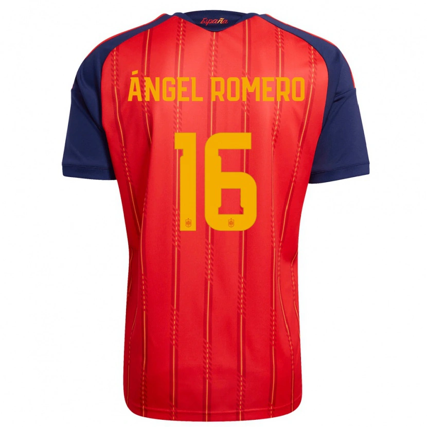 Danxen Men Spain Miguel Romero #16 Red Navy Yellow Home Jersey 26-28 T-Shirt