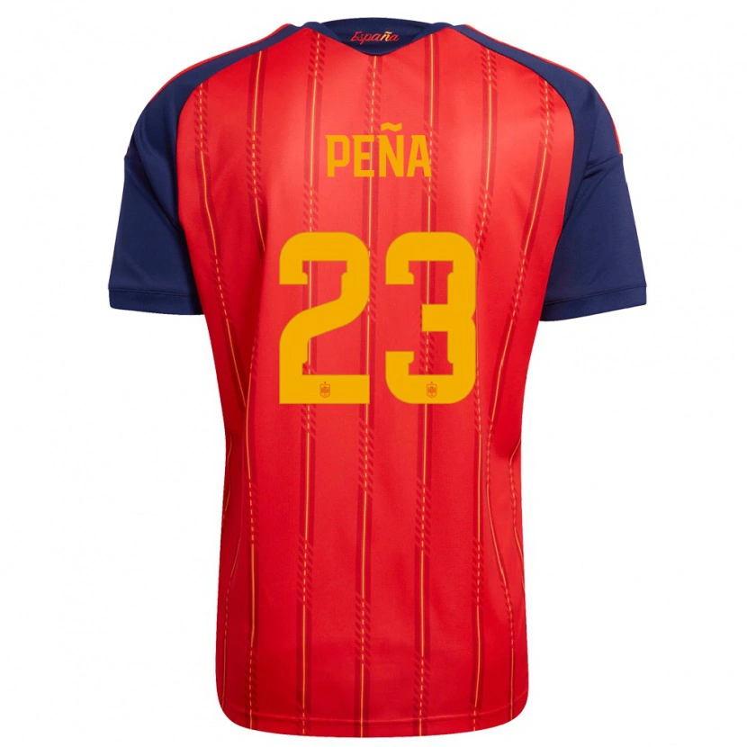 Danxen Men Spain Pablo Peña #23 Red Navy Yellow Home Jersey 26-28 T-Shirt