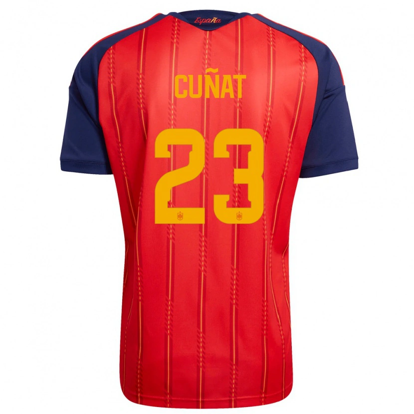 Danxen Men Spain Pablo Cuñat #23 Red Navy Yellow Home Jersey 26-28 T-Shirt