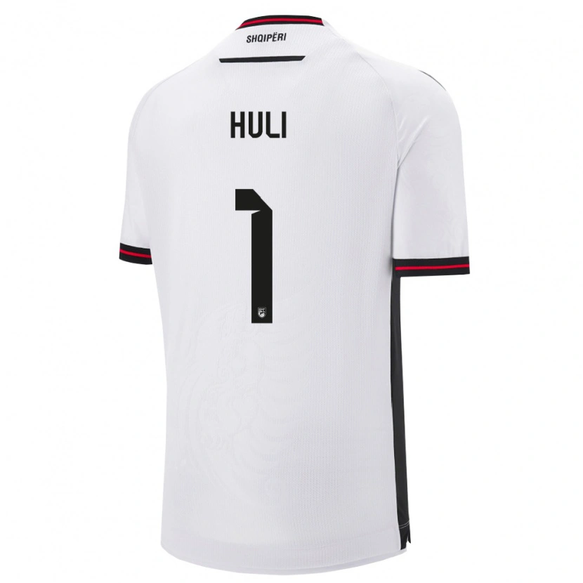 Danxen Men Albania Raffaele Huli #1 White Black Away Jersey 26-28 T-Shirt