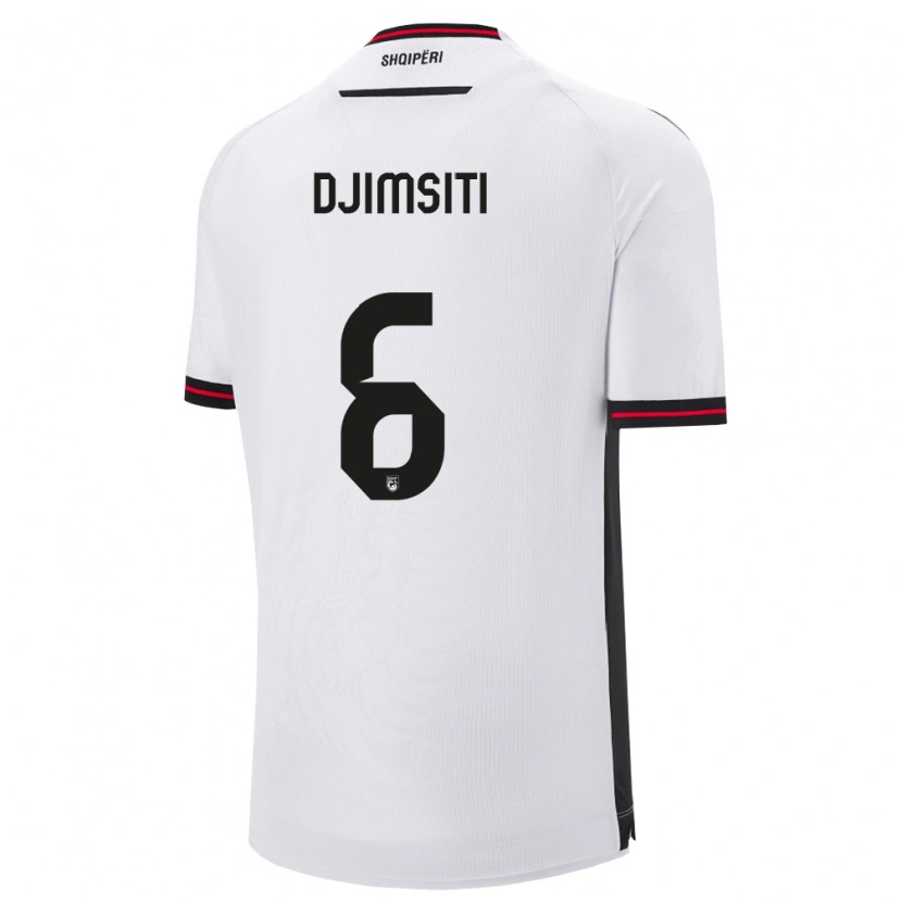 Danxen Men Albania Berat Djimsiti #6 White Black Away Jersey 26-28 T-Shirt