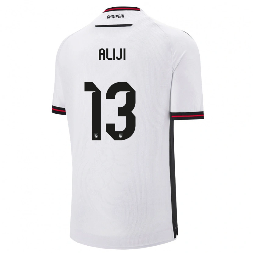 Danxen Men Albania Naser Aliji #13 White Black Away Jersey 26-28 T-Shirt