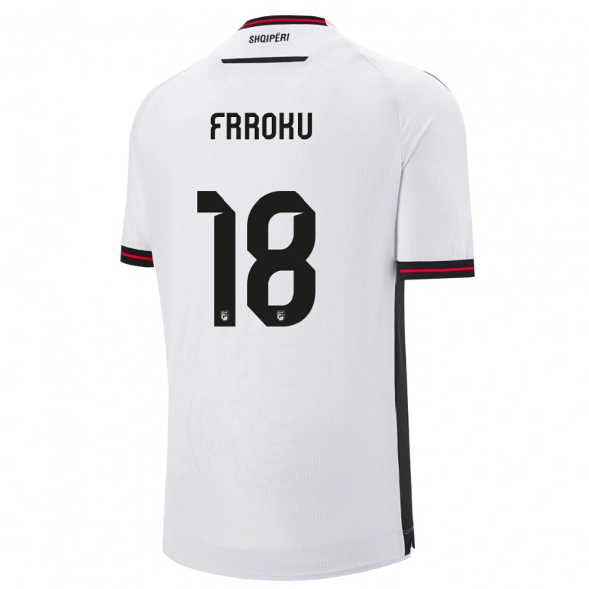 Danxen Men Albania Leandro Frroku #18 White Black Away Jersey 26-28 T-Shirt