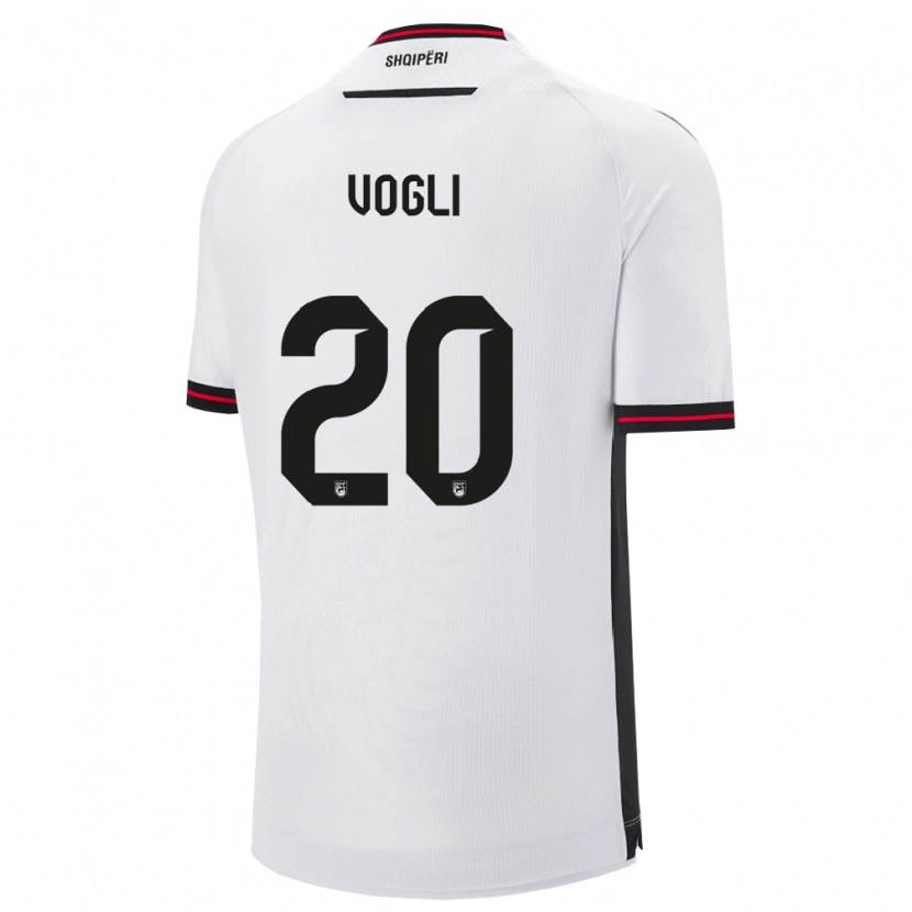 Danxen Men Albania Serxho Vogli #20 White Black Away Jersey 26-28 T-Shirt