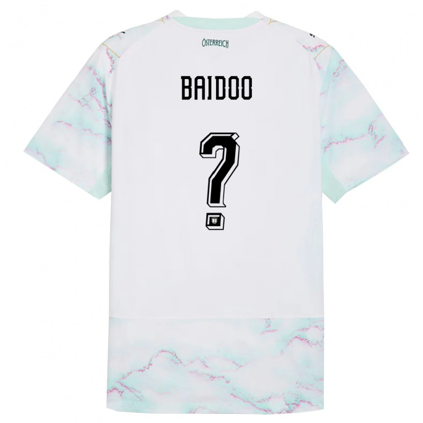 Danxen Men Austria Samson Baidoo #0 White Green Gold Away Jersey 26-28 T-Shirt