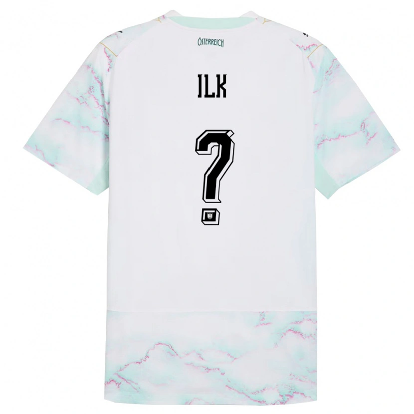 Danxen Men Austria Jonas Ilk #0 White Green Gold Away Jersey 26-28 T-Shirt