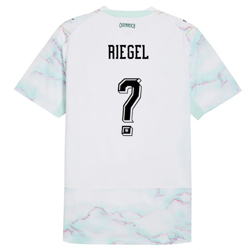 Danxen Men Austria Adrian Riegel #0 White Green Gold Away Jersey 26-28 T-Shirt