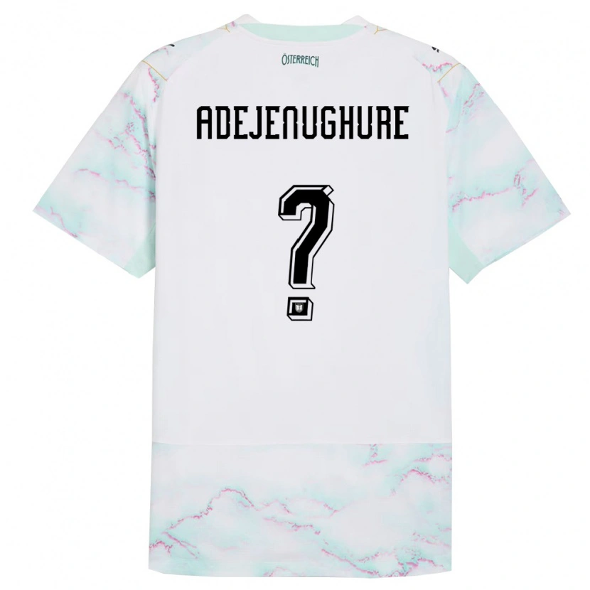 Danxen Men Austria Oghenetejiri Adejenughure #0 White Green Gold Away Jersey 26-28 T-Shirt