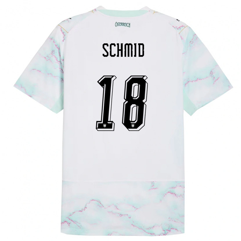 Danxen Men Austria Romano Schmid #18 White Green Gold Away Jersey 26-28 T-Shirt