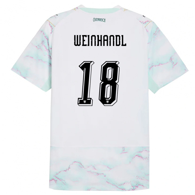 Danxen Men Austria Luca Weinhandl #18 White Green Gold Away Jersey 26-28 T-Shirt