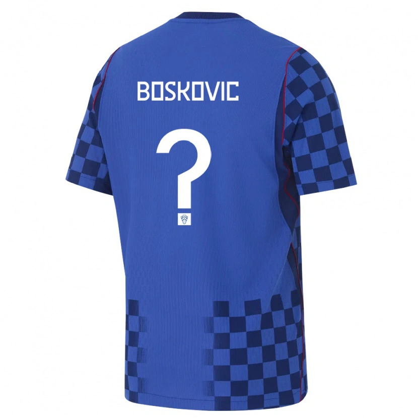 Danxen Men Croatia Matko Boskovic #0 Blue Navy Red Away Jersey 26-28 T-Shirt
