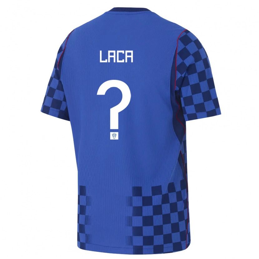Danxen Men Croatia Ivan Laca #0 Blue Navy Red Away Jersey 26-28 T-Shirt