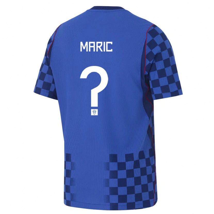 Danxen Men Croatia Patrik Maric #0 Blue Navy Red Away Jersey 26-28 T-Shirt