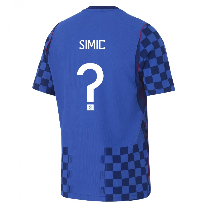 Danxen Men Croatia Nikolas Simic #0 Blue Navy Red Away Jersey 26-28 T-Shirt