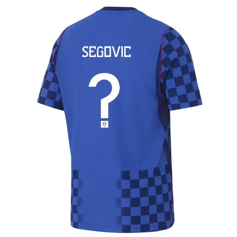 Danxen Men Croatia Vito Segovic #0 Blue Navy Red Away Jersey 26-28 T-Shirt