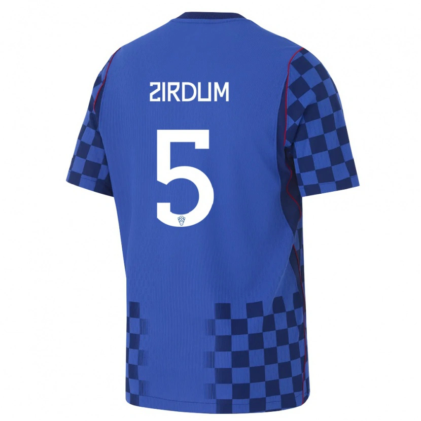 Danxen Men Croatia Karlo Zirdum #5 Blue Navy Red Away Jersey 26-28 T-Shirt