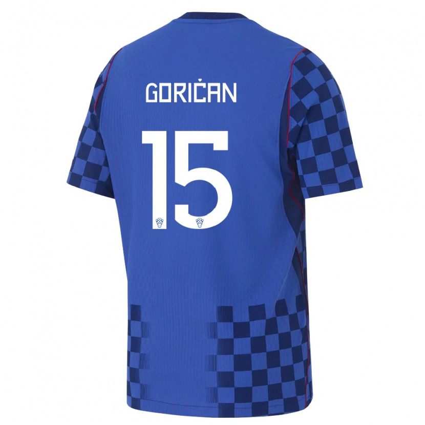 Danxen Men Croatia Silvio Gorican #15 Blue Navy Red Away Jersey 26-28 T-Shirt