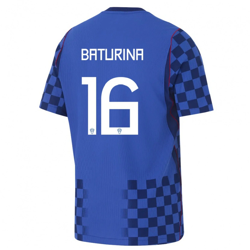 Danxen Men Croatia Martin Baturina #16 Blue Navy Red Away Jersey 26-28 T-Shirt