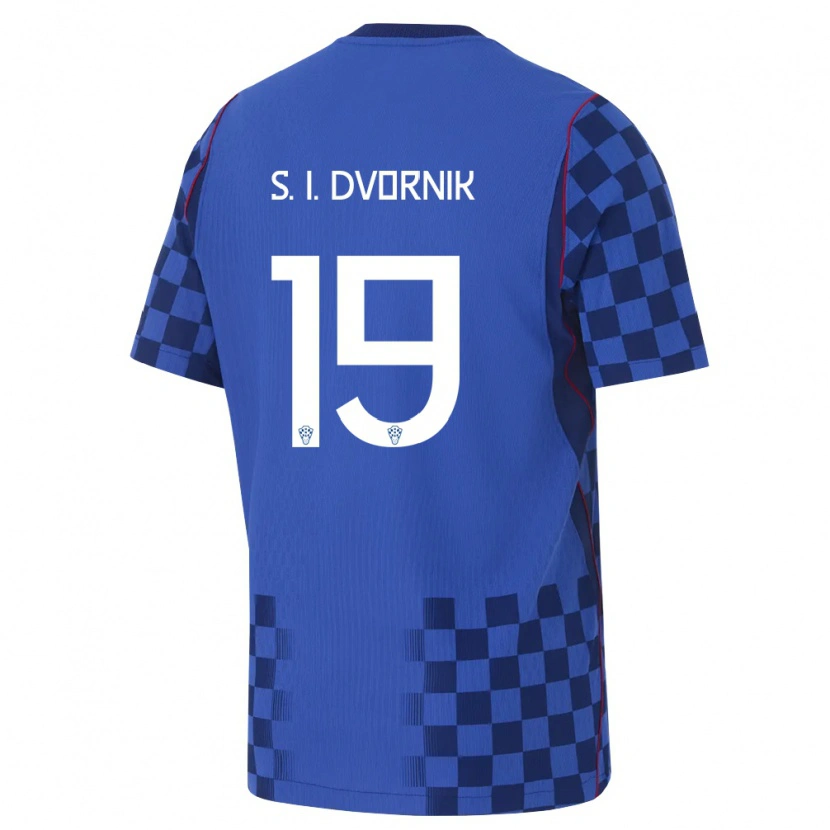 Danxen Men Croatia Silvio Ivanisevic Dvornik #19 Blue Navy Red Away Jersey 26-28 T-Shirt