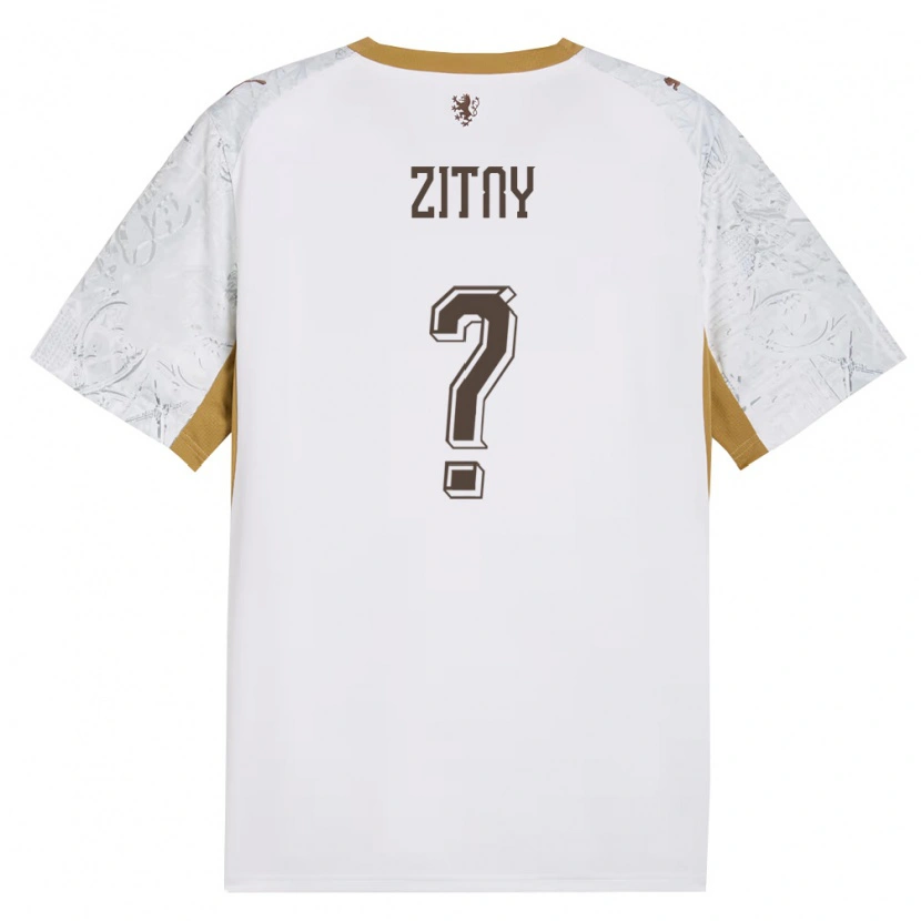 Danxen Men Czech Republic Matej Zitny #0 Off-White Gold Gray Away Jersey 26-28 T-Shirt