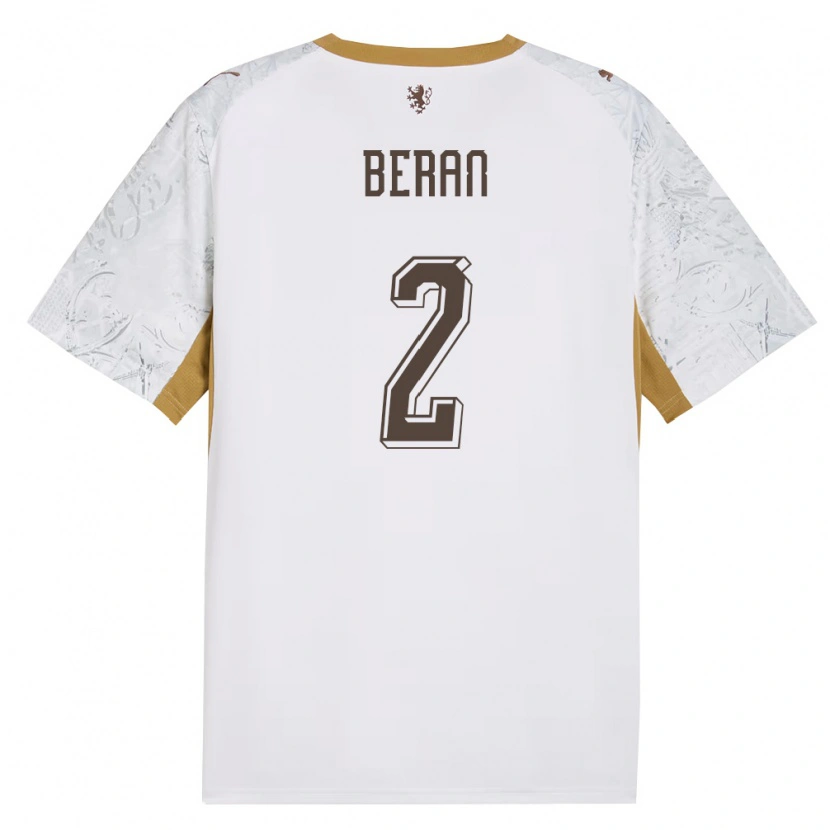 Danxen Men Czech Republic Stepan Beran #2 Off-White Gold Gray Away Jersey 26-28 T-Shirt
