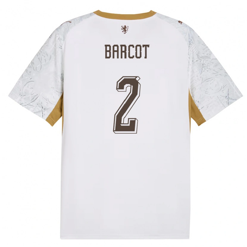 Danxen Men Czech Republic David Barcot #2 Off-White Gold Gray Away Jersey 26-28 T-Shirt