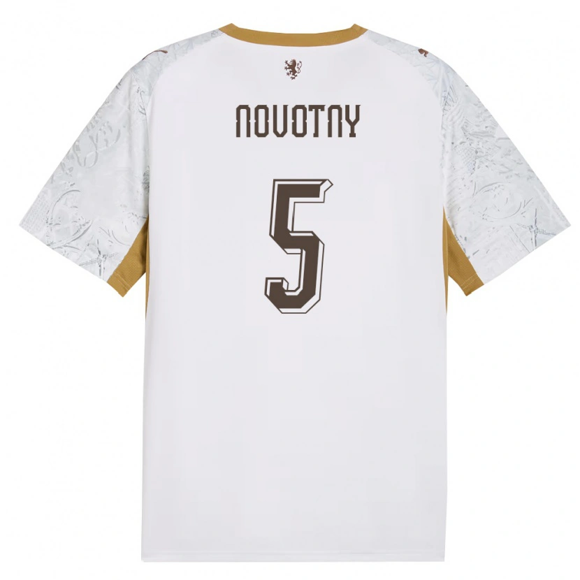 Danxen Men Czech Republic Adam Novotny #5 Off-White Gold Gray Away Jersey 26-28 T-Shirt