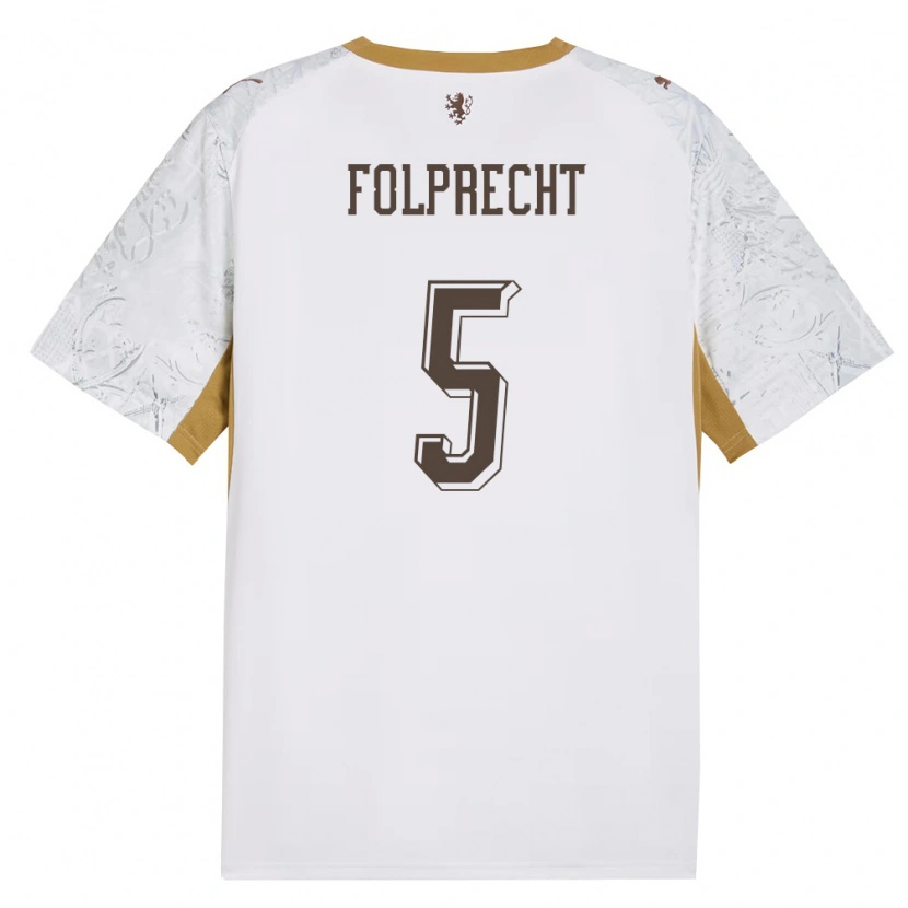 Danxen Men Czech Republic Michal Folprecht #5 Off-White Gold Gray Away Jersey 26-28 T-Shirt