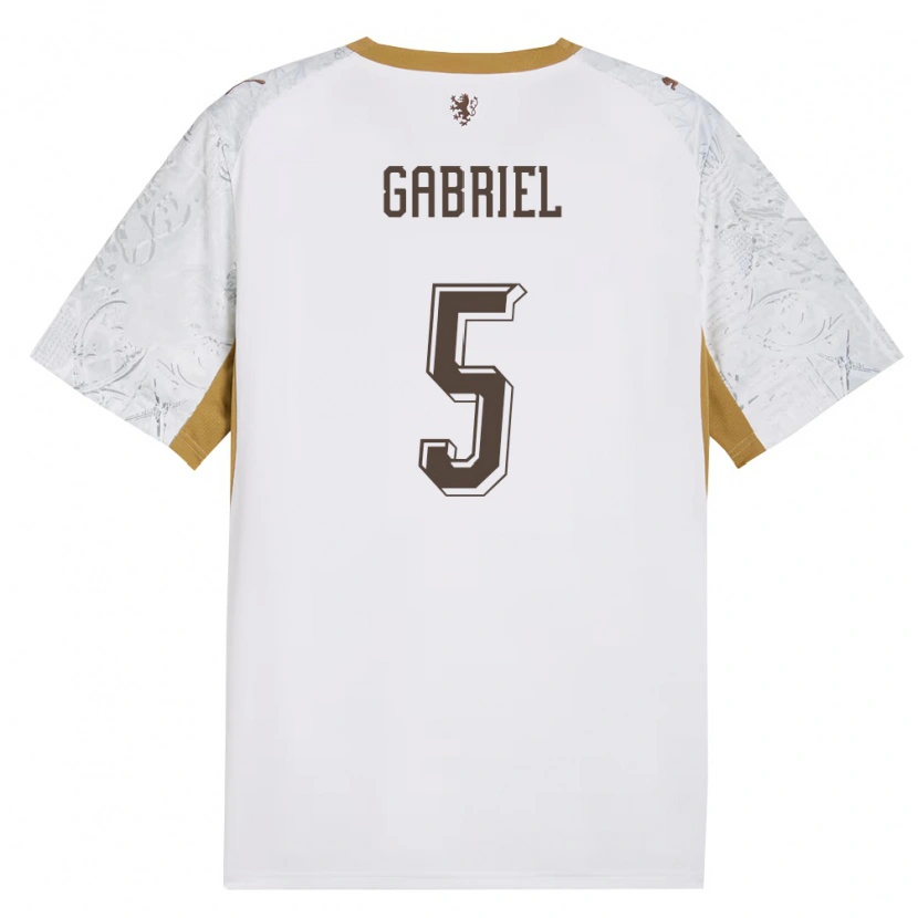 Danxen Men Czech Republic Adam Gabriel #5 Off-White Gold Gray Away Jersey 26-28 T-Shirt
