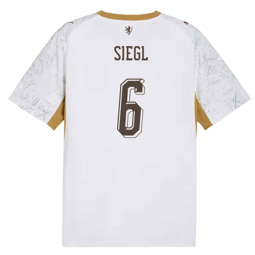 Danxen Men Czech Republic Patrik Siegl #6 Off-White Gold Gray Away Jersey 26-28 T-Shirt