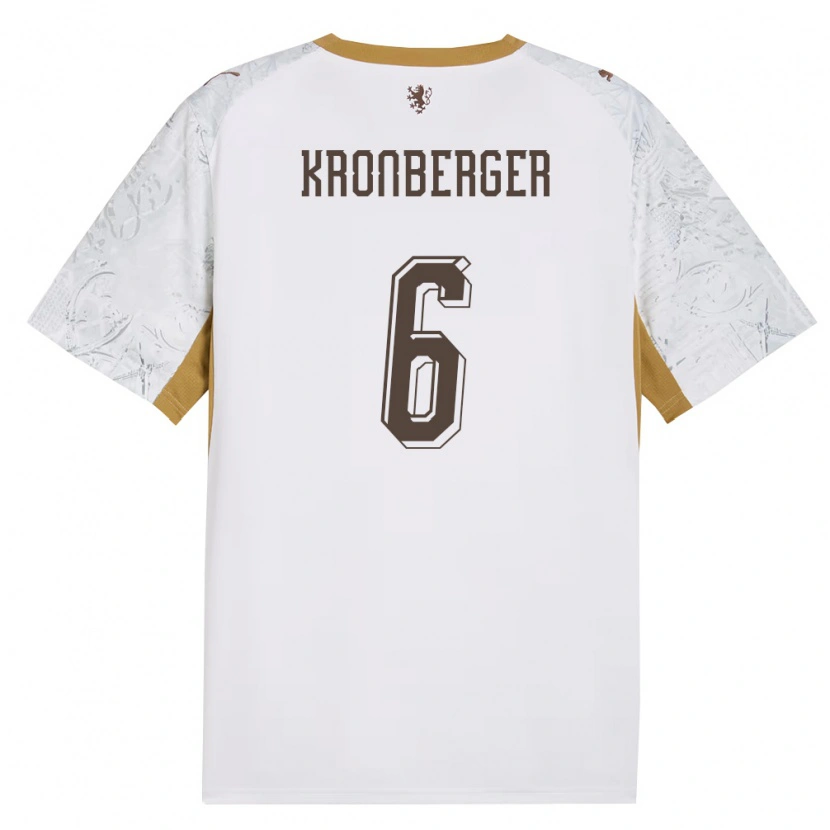 Danxen Men Czech Republic Fabian Kronberger #6 Off-White Gold Gray Away Jersey 26-28 T-Shirt