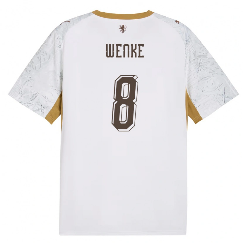 Danxen Men Czech Republic Eduard Wenke #8 Off-White Gold Gray Away Jersey 26-28 T-Shirt