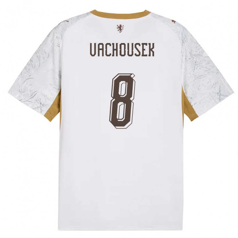 Danxen Men Czech Republic Tadeas Vachousek #8 Off-White Gold Gray Away Jersey 26-28 T-Shirt