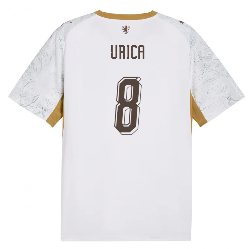 Danxen Men Czech Republic Adam Urica #8 Off-White Gold Gray Away Jersey 26-28 T-Shirt