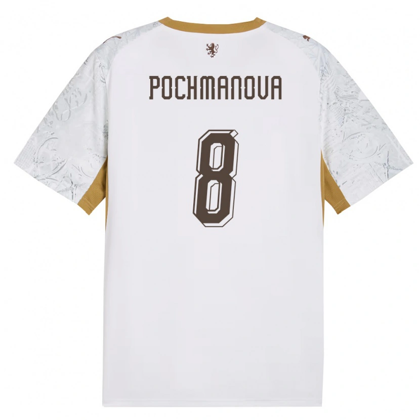 Danxen Men Czech Republic Aneta Pochmanová #8 Off-White Gold Gray Away Jersey 26-28 T-Shirt