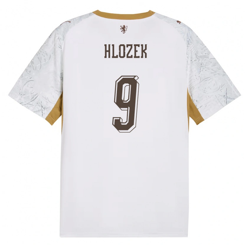 Danxen Men Czech Republic Adam Hlozek #9 Off-White Gold Gray Away Jersey 26-28 T-Shirt