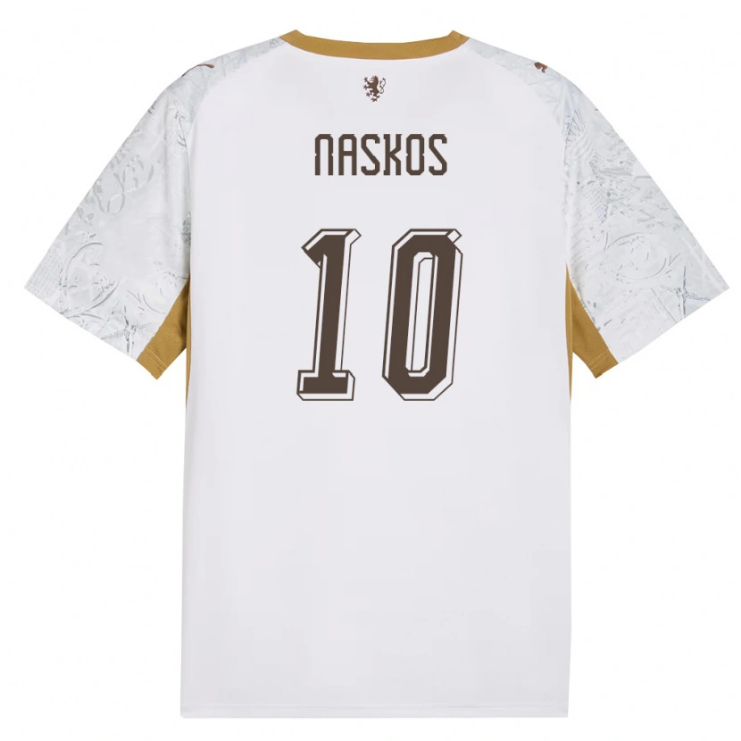 Danxen Men Czech Republic Marek Naskos #10 Off-White Gold Gray Away Jersey 26-28 T-Shirt