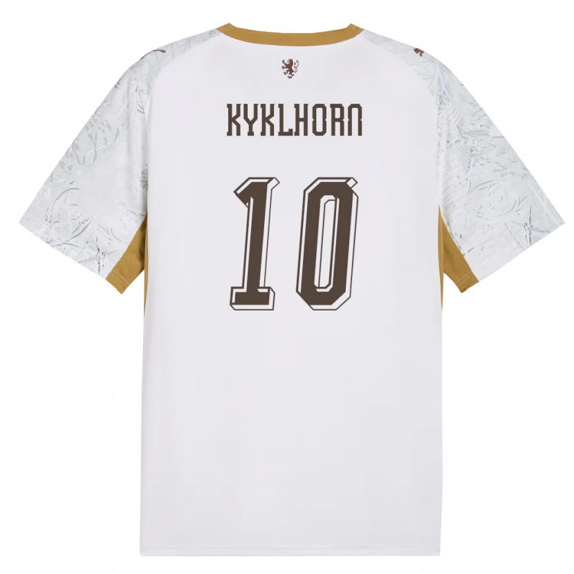 Danxen Men Czech Republic Jan Kyklhorn #10 Off-White Gold Gray Away Jersey 26-28 T-Shirt