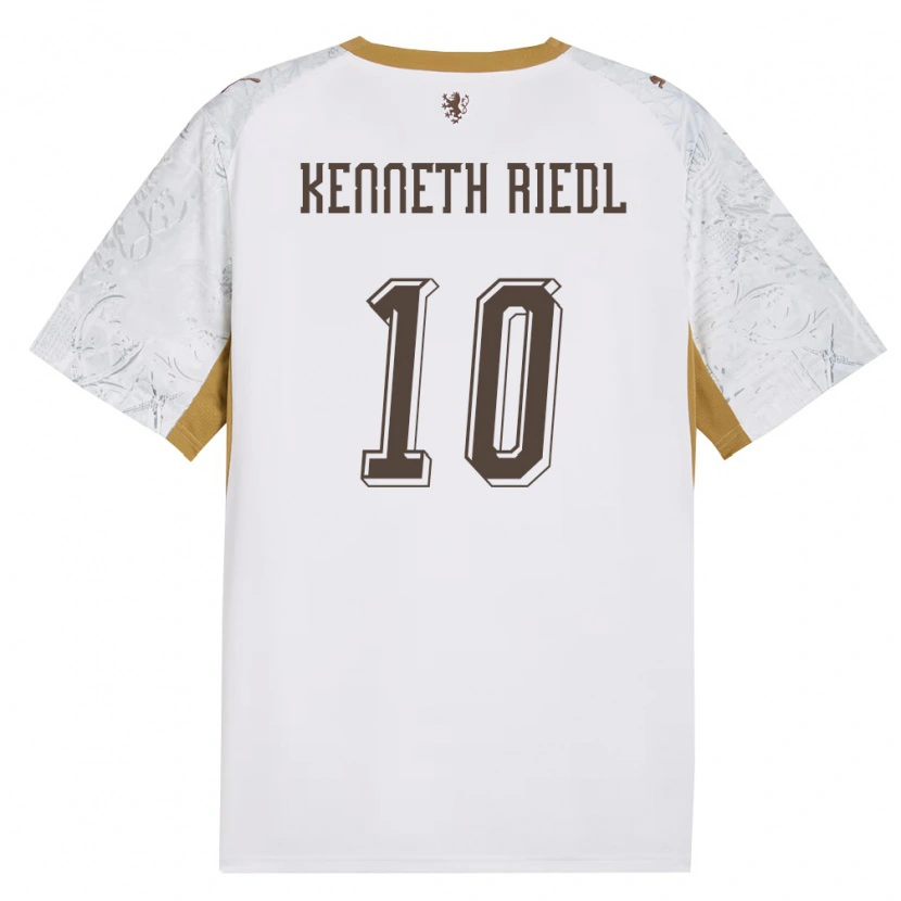 Danxen Men Czech Republic Victor Kenneth Riedl #10 Off-White Gold Gray Away Jersey 26-28 T-Shirt