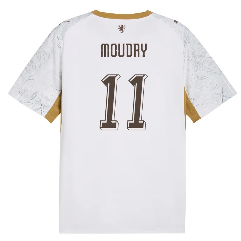 Danxen Men Czech Republic Lukas Moudry #11 Off-White Gold Gray Away Jersey 26-28 T-Shirt