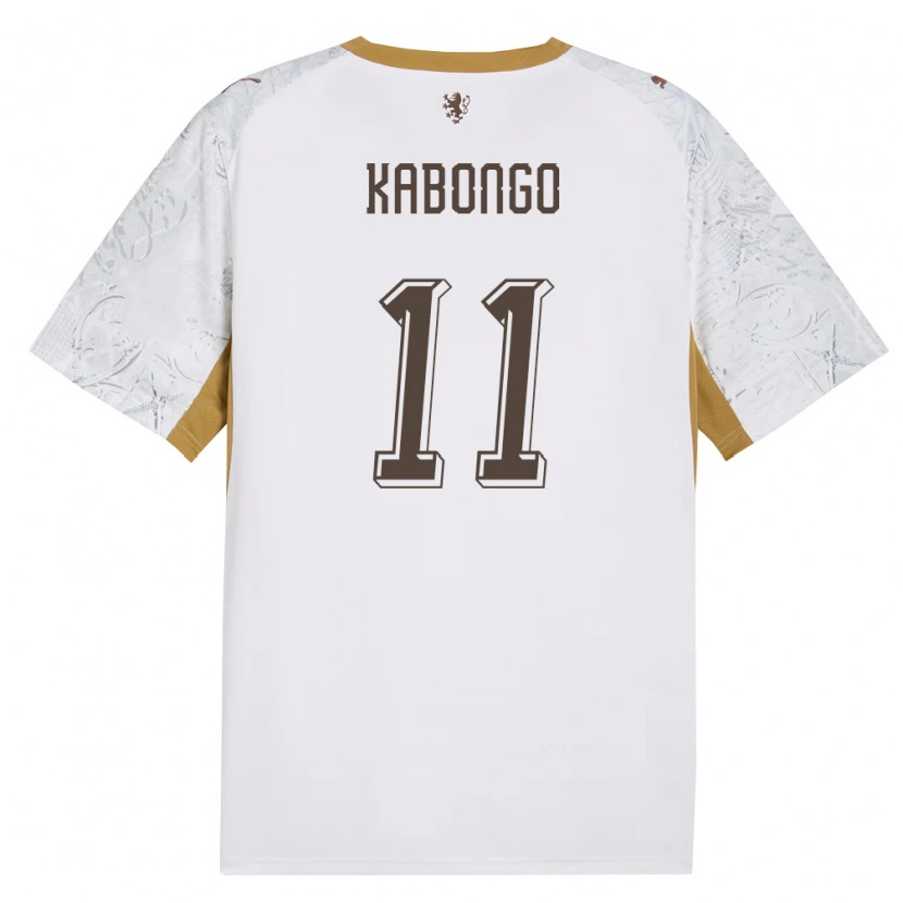 Danxen Men Czech Republic Christophe Kabongo #11 Off-White Gold Gray Away Jersey 26-28 T-Shirt