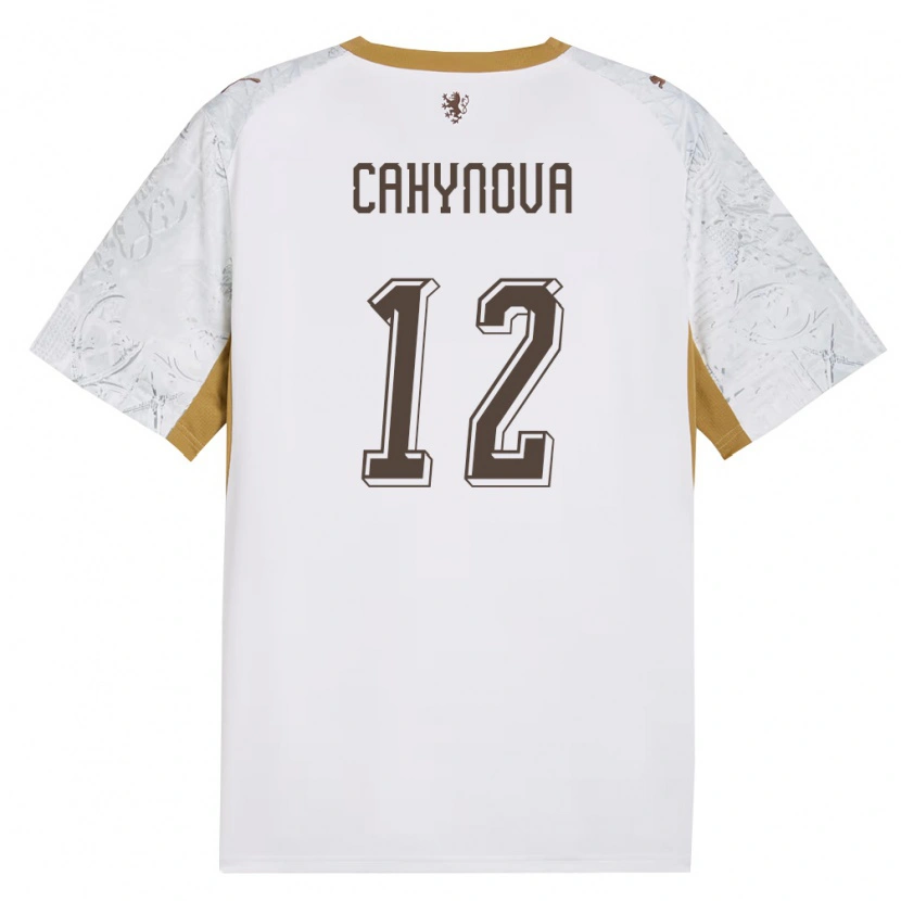 Danxen Men Czech Republic Klára Cahynová #12 Off-White Gold Gray Away Jersey 26-28 T-Shirt