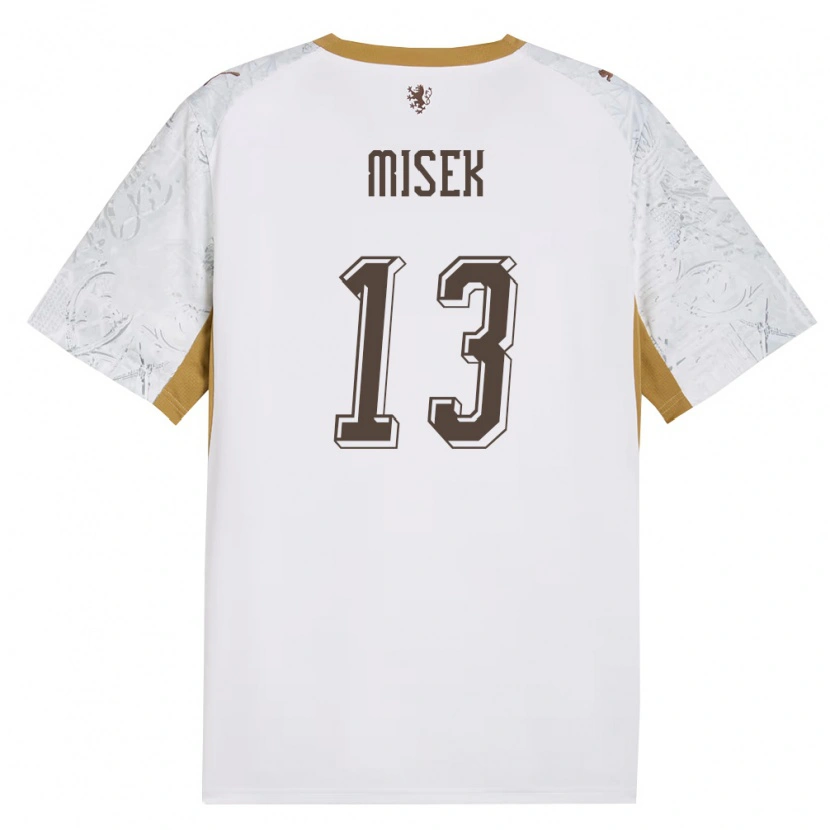 Danxen Men Czech Republic Stepan Misek #13 Off-White Gold Gray Away Jersey 26-28 T-Shirt
